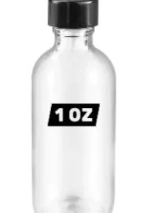 1 oz (30 ml) Boston Round Clear Glass Bottle