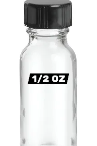 12 oz (15 ml) Boston Round Clear Glass Bottle