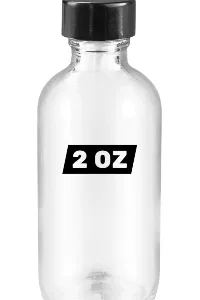 2 oz (60 ml) Boston Round Clear Glass Bottle
